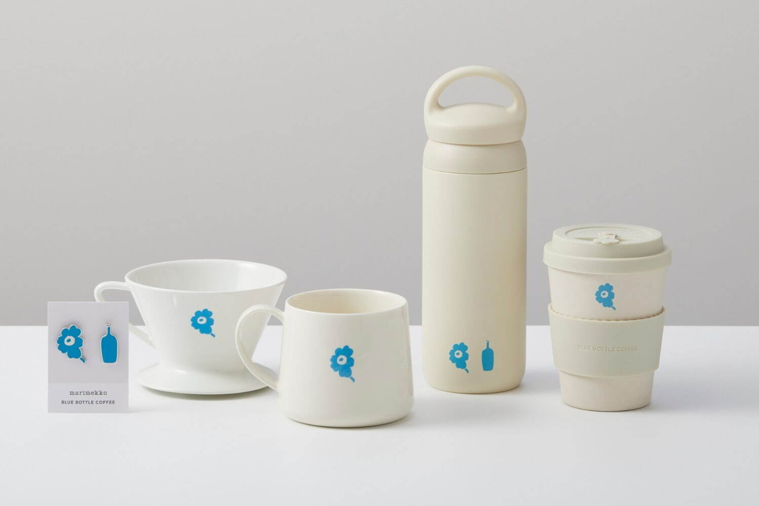 ブルーボトルコーヒー×マリメッコの限定グッズ、“ブルーのウニッコ柄