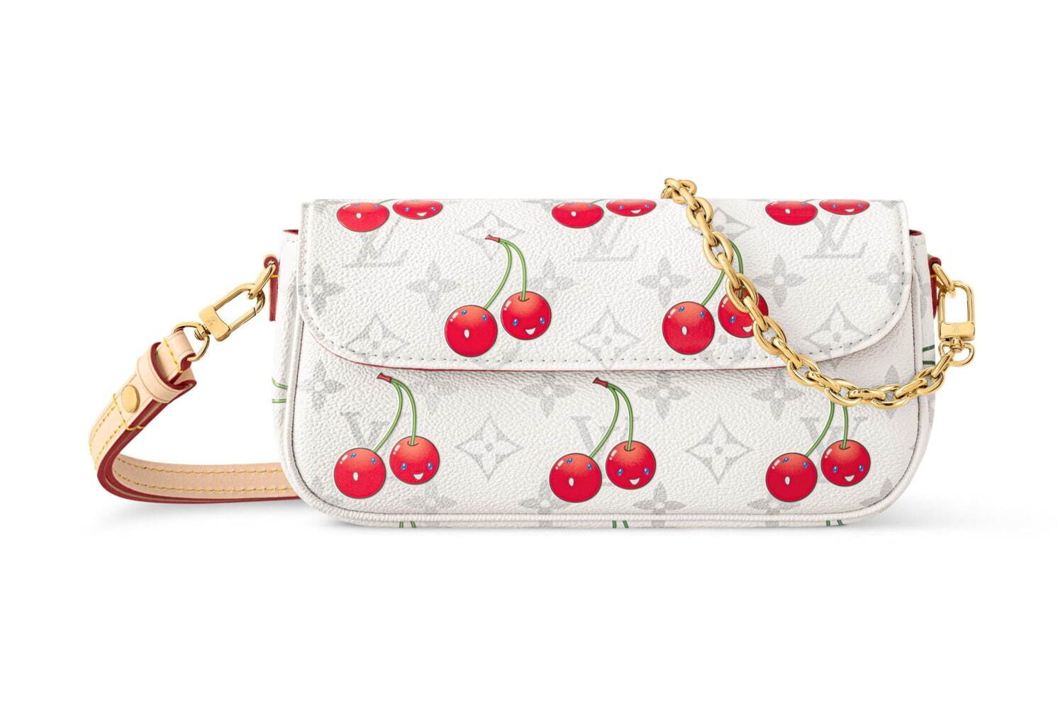 ルイ・ヴィトン × 村上隆、“にっこりチェリー”が主役の白いモノグラム