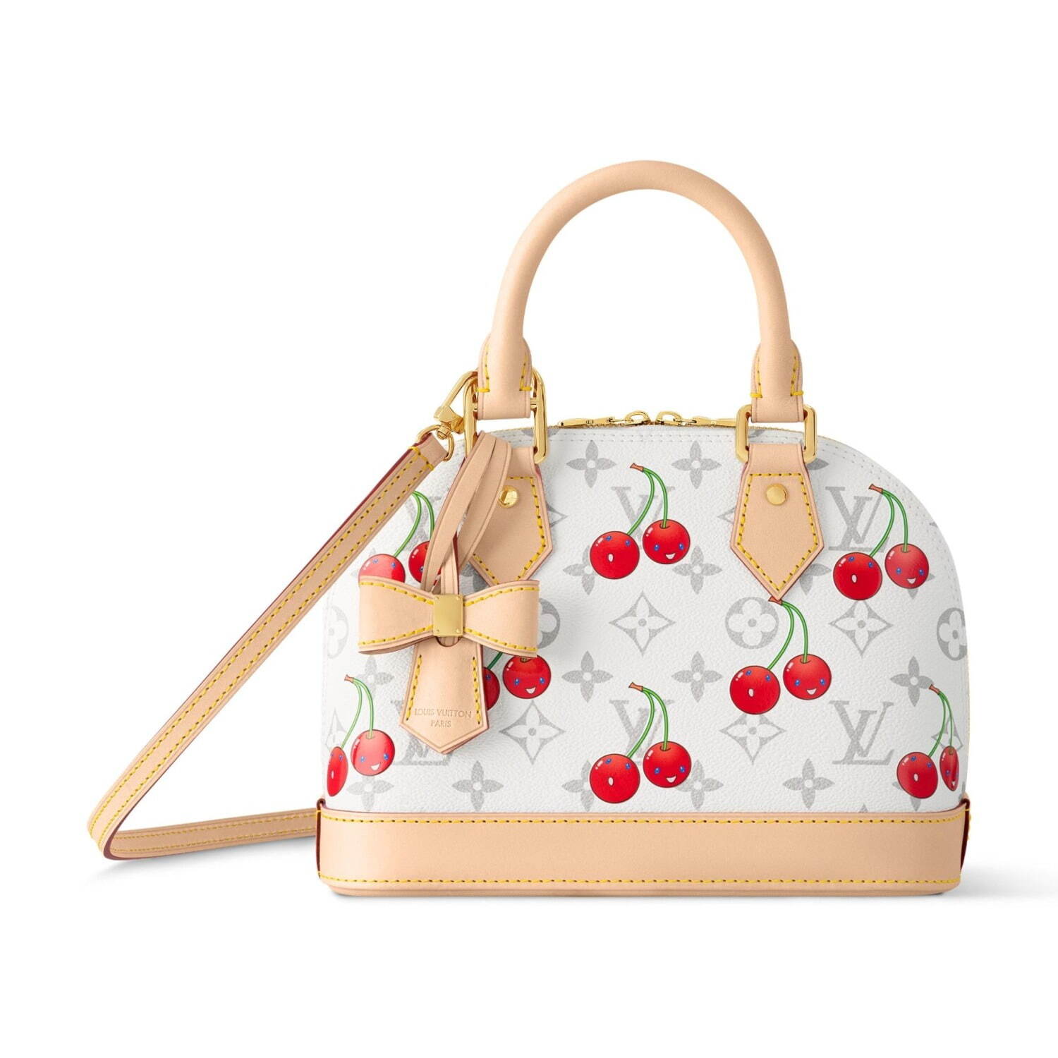 ルイ・ヴィトン × 村上隆、“にっこりチェリー”が主役の白いモノグラム