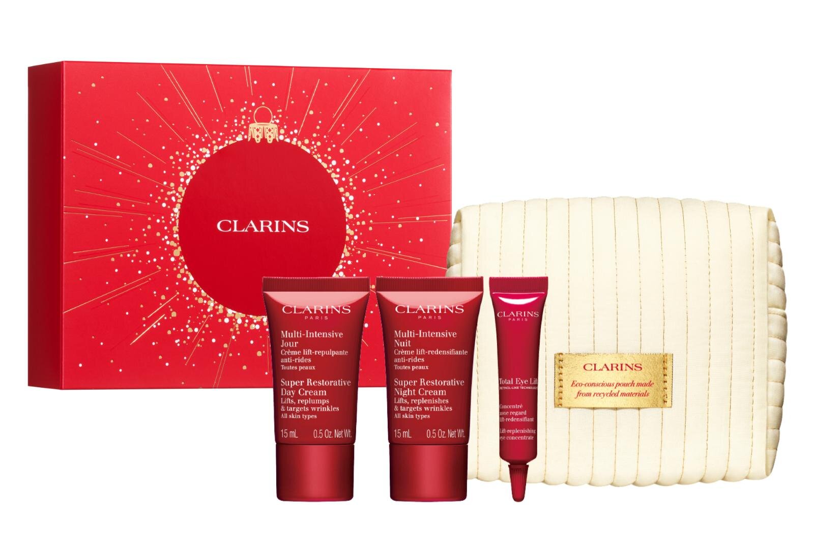 クラランス2025年クリスマスコフレ“ポーチ付き”美容液現品入り