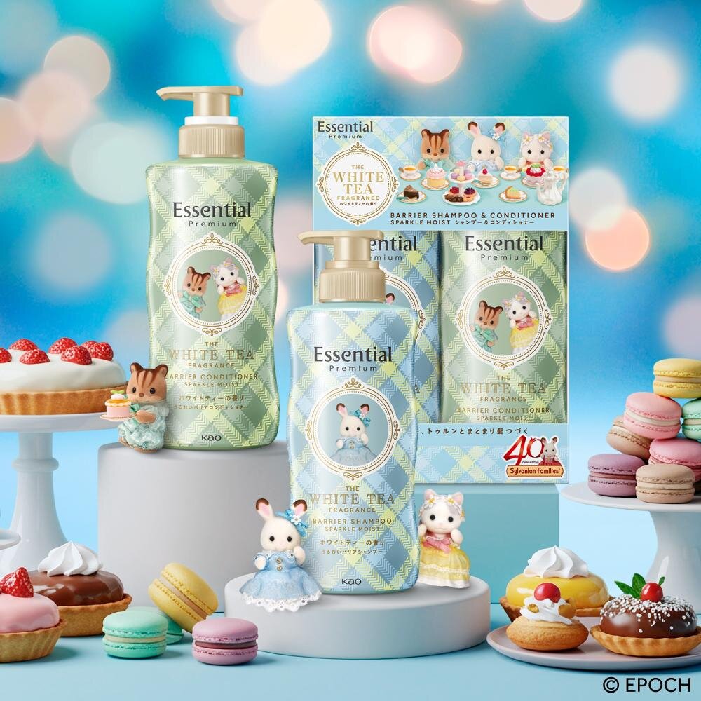 エッセンシャル「シルバニアファミリー」限定ヘアケア、気分安らぐ
