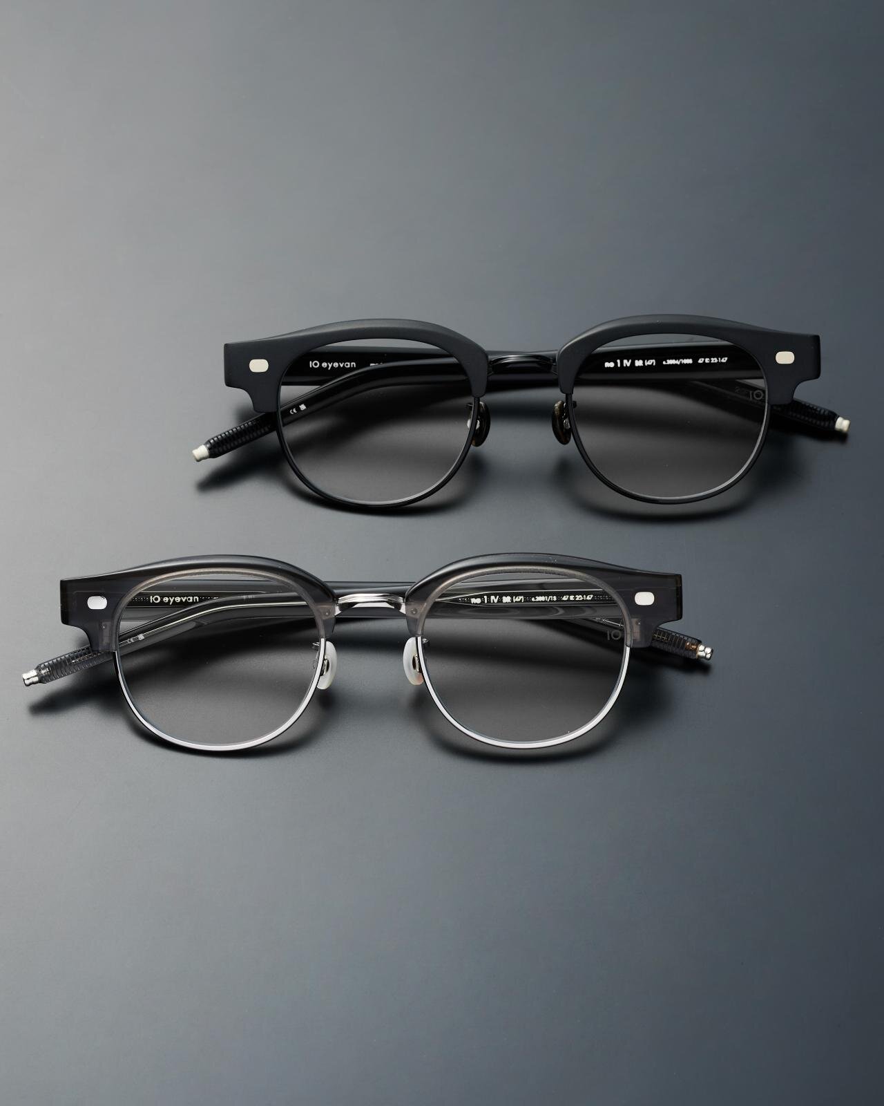 10 アイヴァン”極太”フレームのサーモントアイウェア、墨×漆器のような