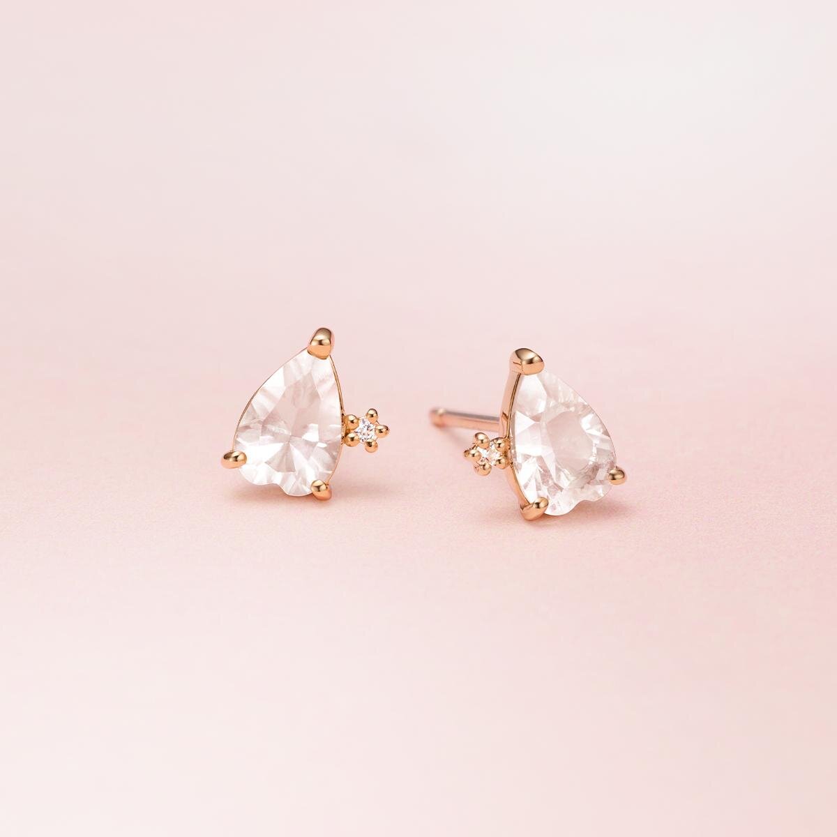 4℃の桜ジュエリー“ぷっくりローズクォーツ”のネックレス＆朝露煌めく