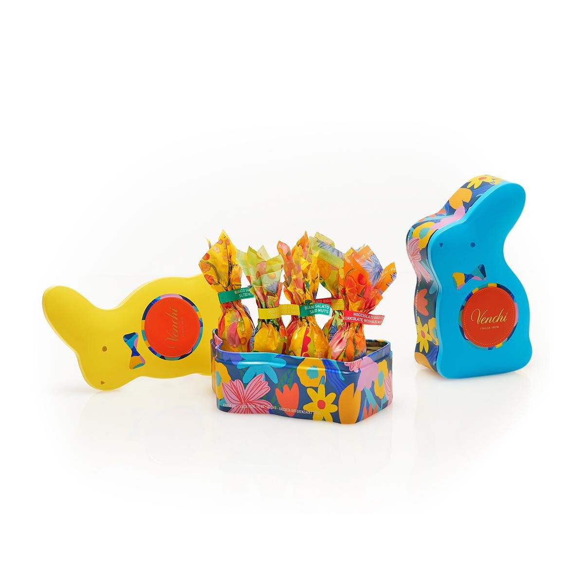 ヴェンキ2026年ホワイトデー”ミニ卵型”チョコの「フラワー缶」うさぎの