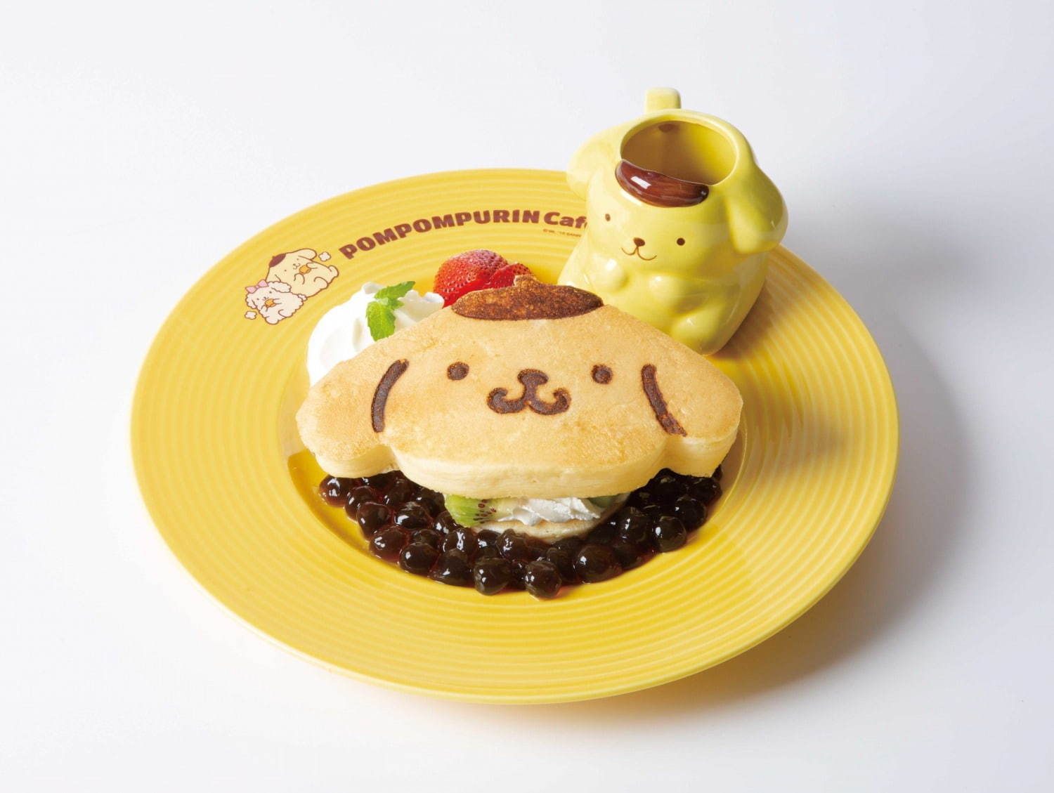 ポムポムプリンカフェの“タピオカ”限定メニュー - プリン型パンケーキ
