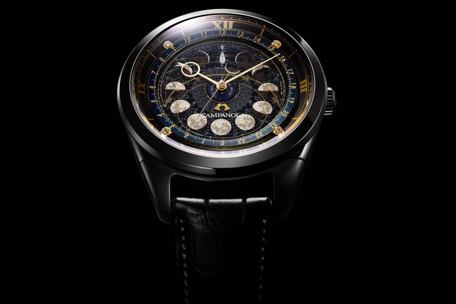 カンパノラ「コスモサイン」月の満ち欠けを示す限定腕時計、中世