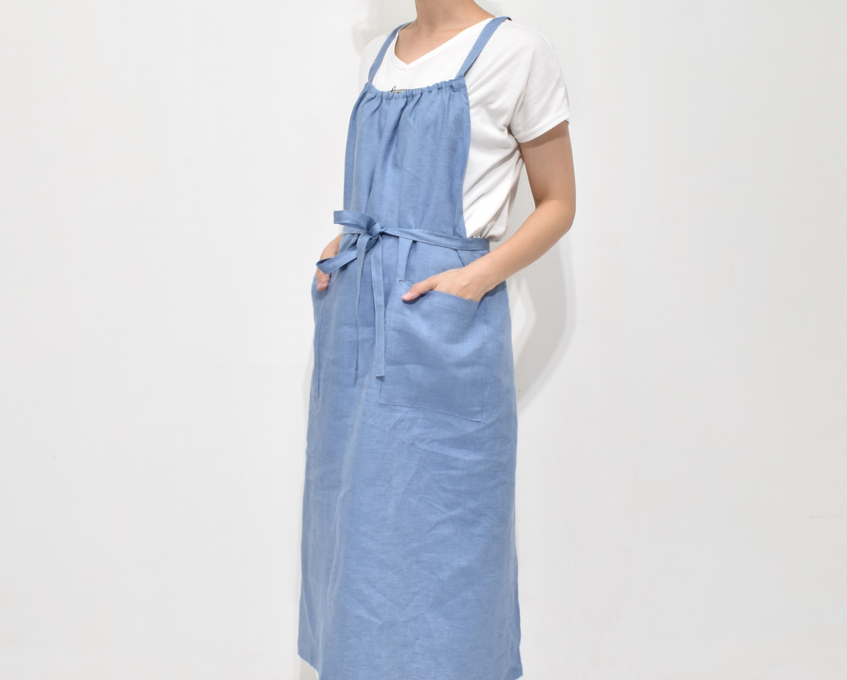 リトアニアリネン100％胸ギャザーエプロン | ウェア | FABRIC'S