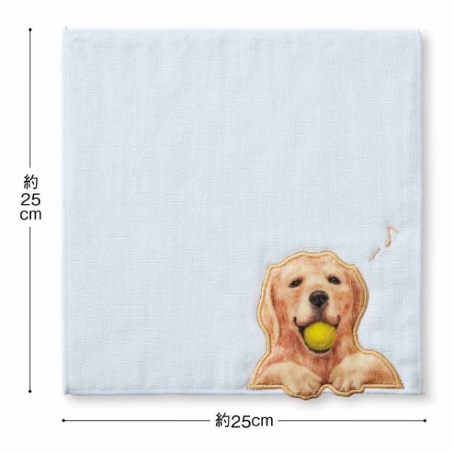 なでなでして！ ふわふわワンコのガーゼタオルハンカチ│YOU+MORE