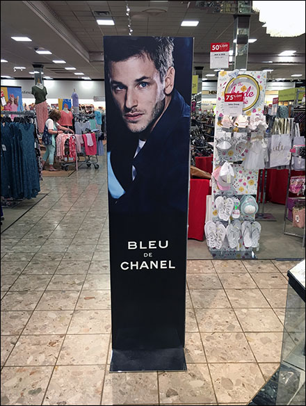 Blue de Chanel Vertical Sign Stand – Fixtures Close Up