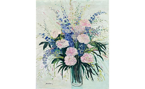 ピオニーズとデルフィニウム』ミッシェル・アンリ | 絵画・アート販売