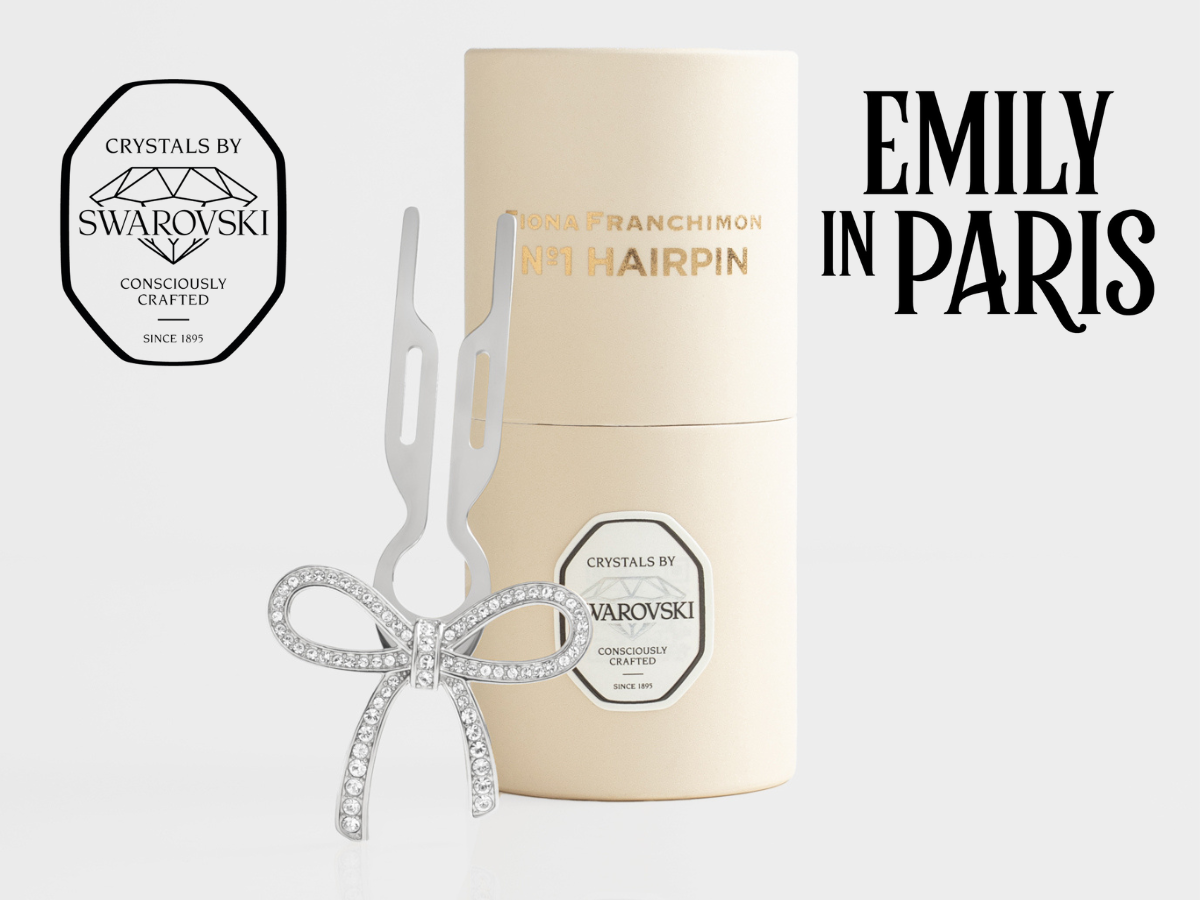 Nº1 HAIRPIN Ribbon | Sapphire Blue Swarovski® Crystals | White