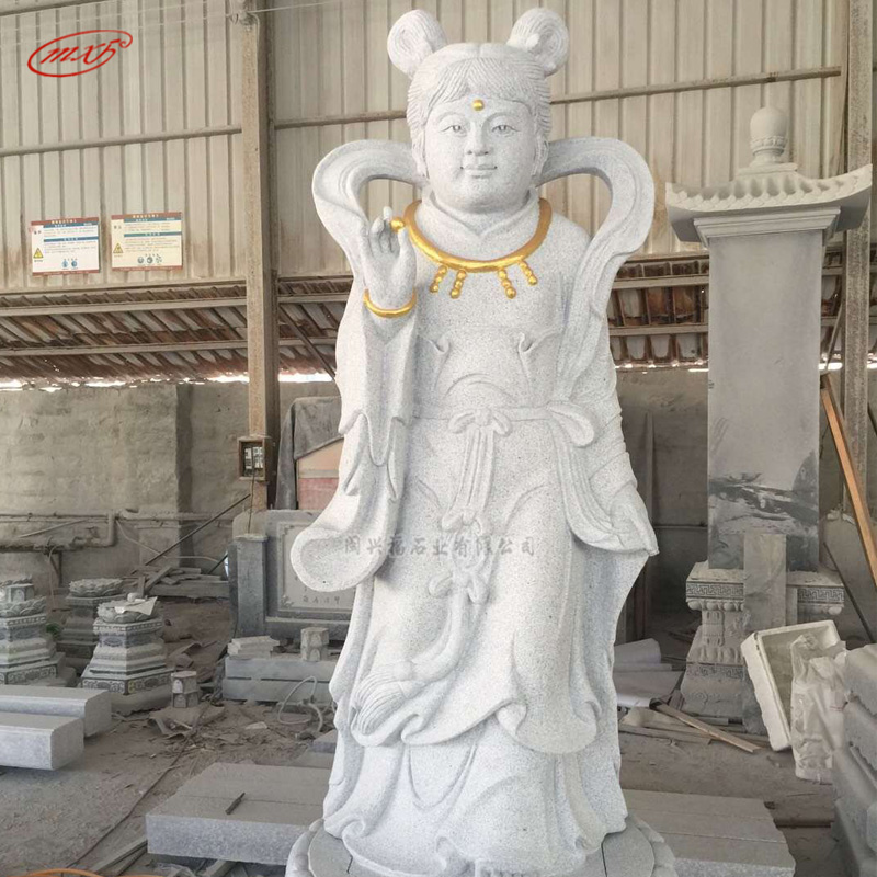 石雕金童玉女雕像汉白玉童男童女善财童子人物雕塑各种佛像雕刻供应
