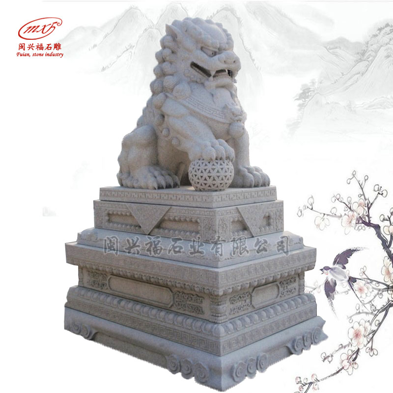 狮子生产厂家汉白玉狮子村口银行门口石狮子一对摆件MXFSD-SZ108 | 福建