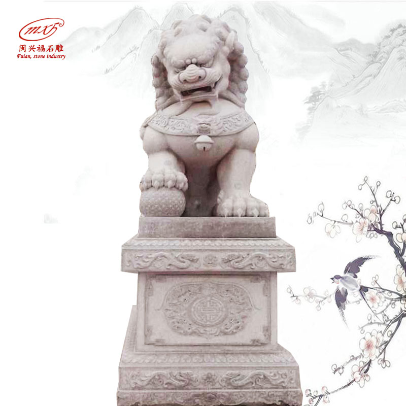 狮子生产厂家汉白玉狮子村口银行门口石狮子一对摆件MXFSD-SZ108 | 福建