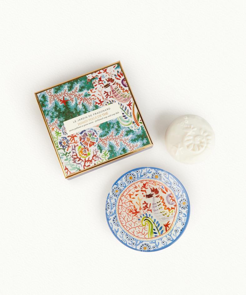 Jasmin Perle de Thé Soap & Soapdish Fragonard - $ 46.00
