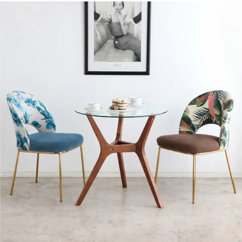 ボタニカルチェア 植物柄 花柄 椅子 ダイニングチェア デザインチェア