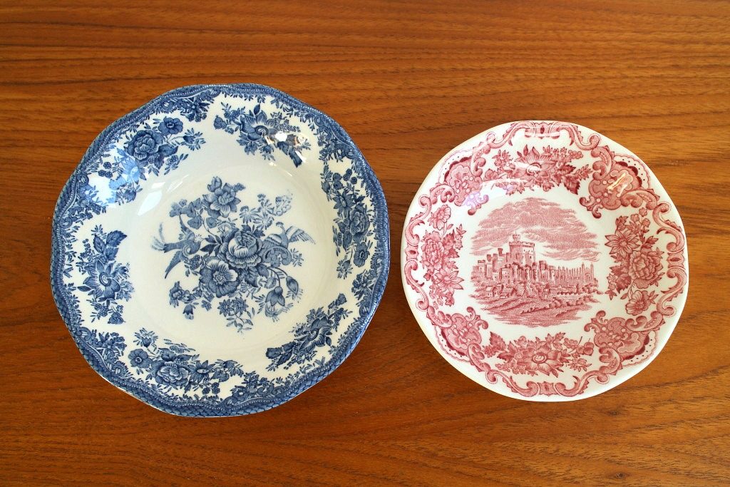 Enoch Wedgwood・Unicorn Tableware 英国レトロ絵皿2枚組 |