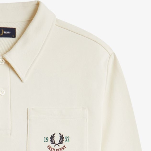 Embroidered Champion Collared Sweatshirt(M 560：ECRU): | FRED