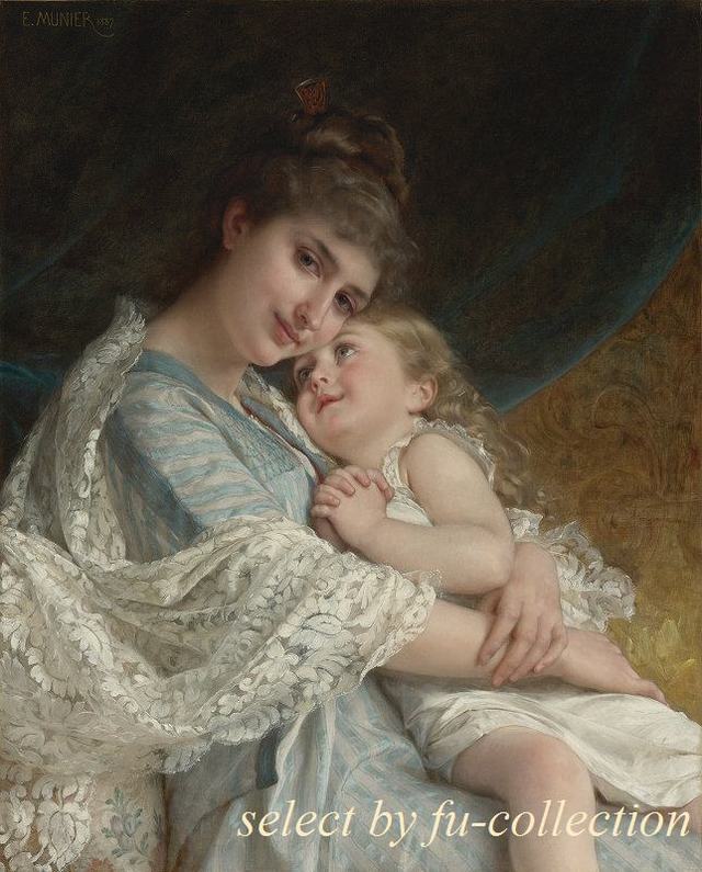 fu-collection】 ヨーロッパ名画 貴婦人と子供 0442S 送料無料 輸入