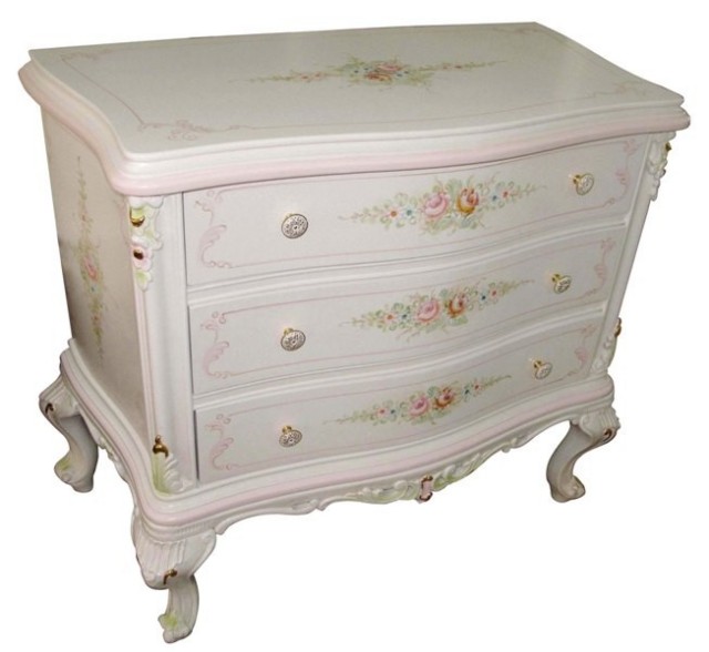 fu-collection】 ロココ調 ロイヤルシリーズ 3段チェスト 白家具 天