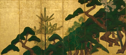 松桜図屏風 | 伝 俵屋宗達 | 収蔵品詳細 | 作品を知る | 東京富士