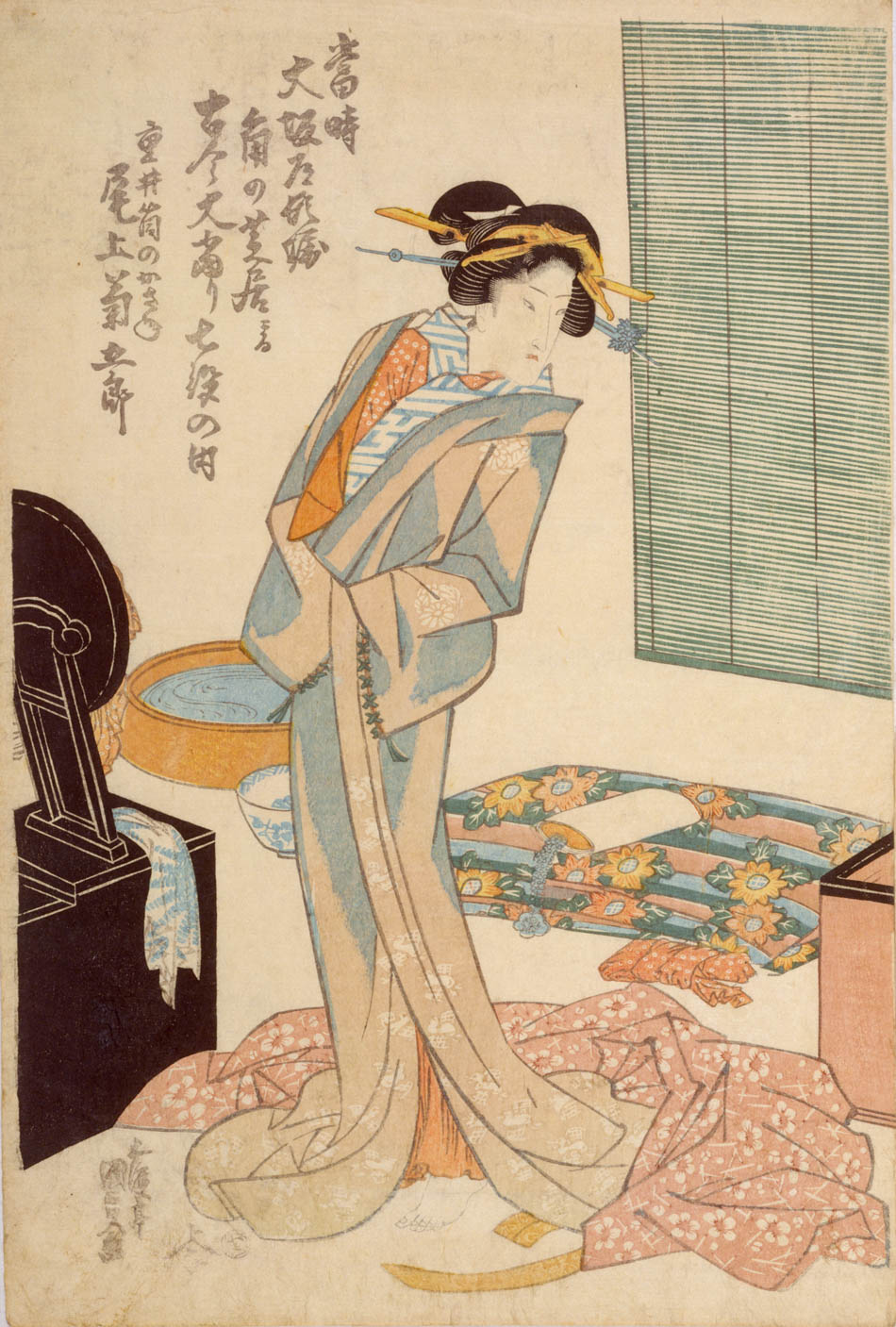 三代目中村歌右衛門の駒形蔵之進 三代目尾上菊五郎の重井筒のかさね