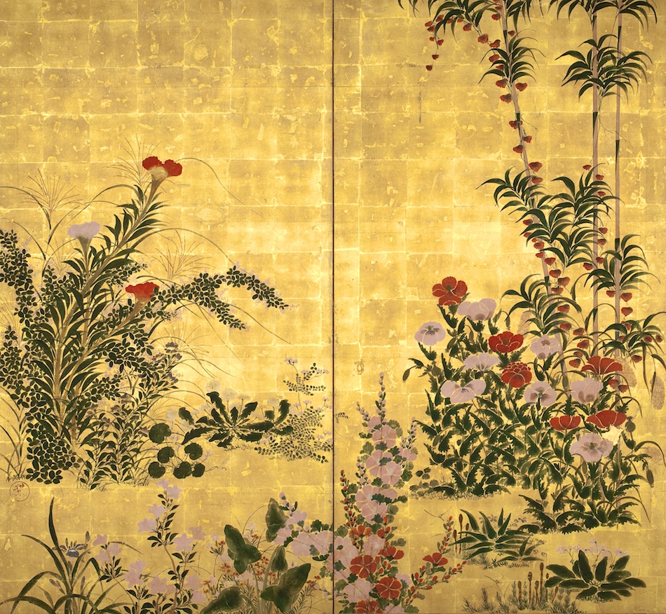 春秋草花図屏風 | 伊年 印 | 収蔵品詳細 | 作品を知る | 東京富士