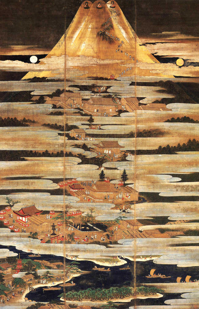 早朝の富士山のイメージ、富士山曼荼羅の中の一点、