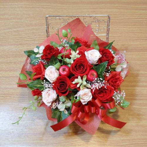 赤薔薇プリザーブドフラワーのジュエリーボックスアレンジメント「情熱