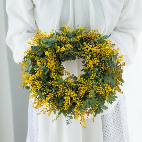 フレッシュ ミモザリース」| 花屋「フジテレビフラワーネット」の