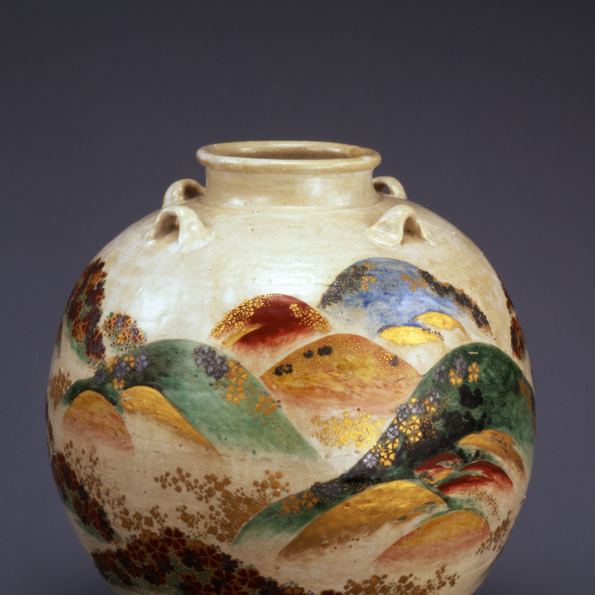 色絵吉野山図茶壺 | 福岡市美術館