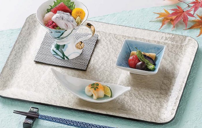 お盆 耐熱 寿盆 シャンパンゴールドアクアSL （ノンスリップ加工）/ABS