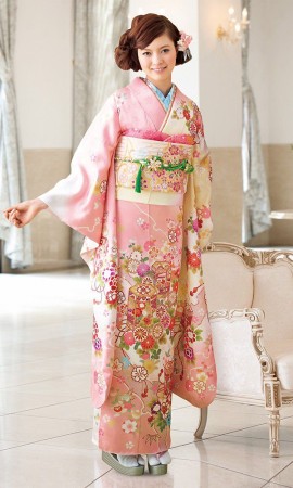 赤白の染分の金彩友禅振袖｜伝統古典 【菊京屋】振袖レンタル 成人式