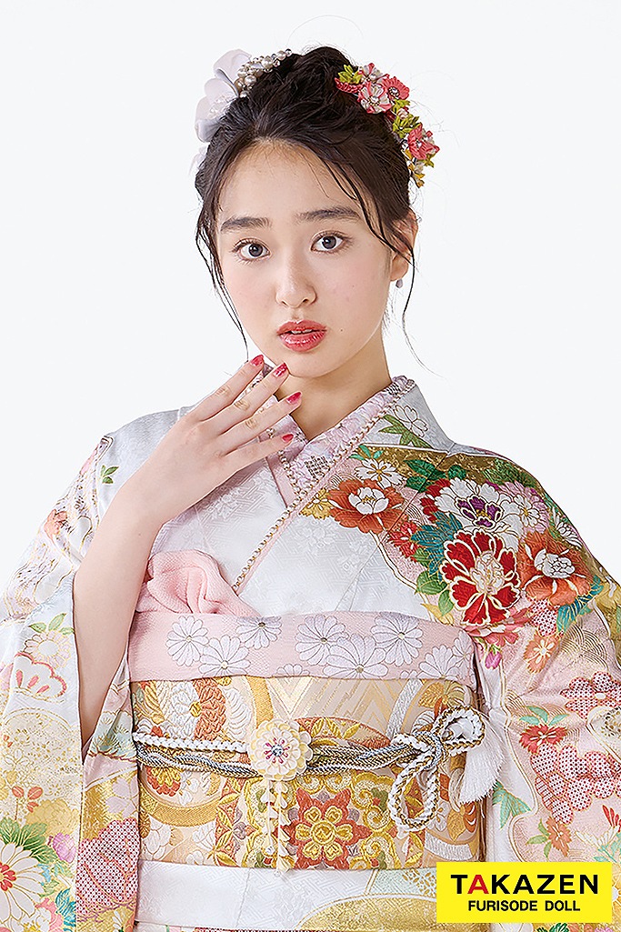 プレミアム古典 吉澤織物/最高級金彩手描友禅 白ピンク かわいい 吉祥