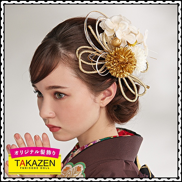 豪華綺麗め髪飾り通販(水引付き) 金/ゴールド｜成⼈式の振袖ネット