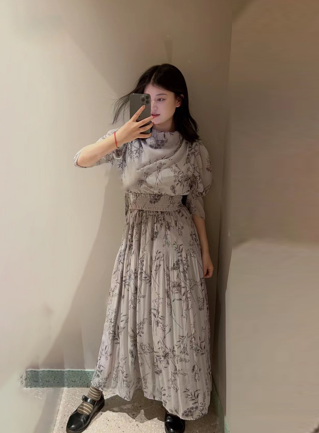 Fubail / ドレープネックシャーリングワンピース