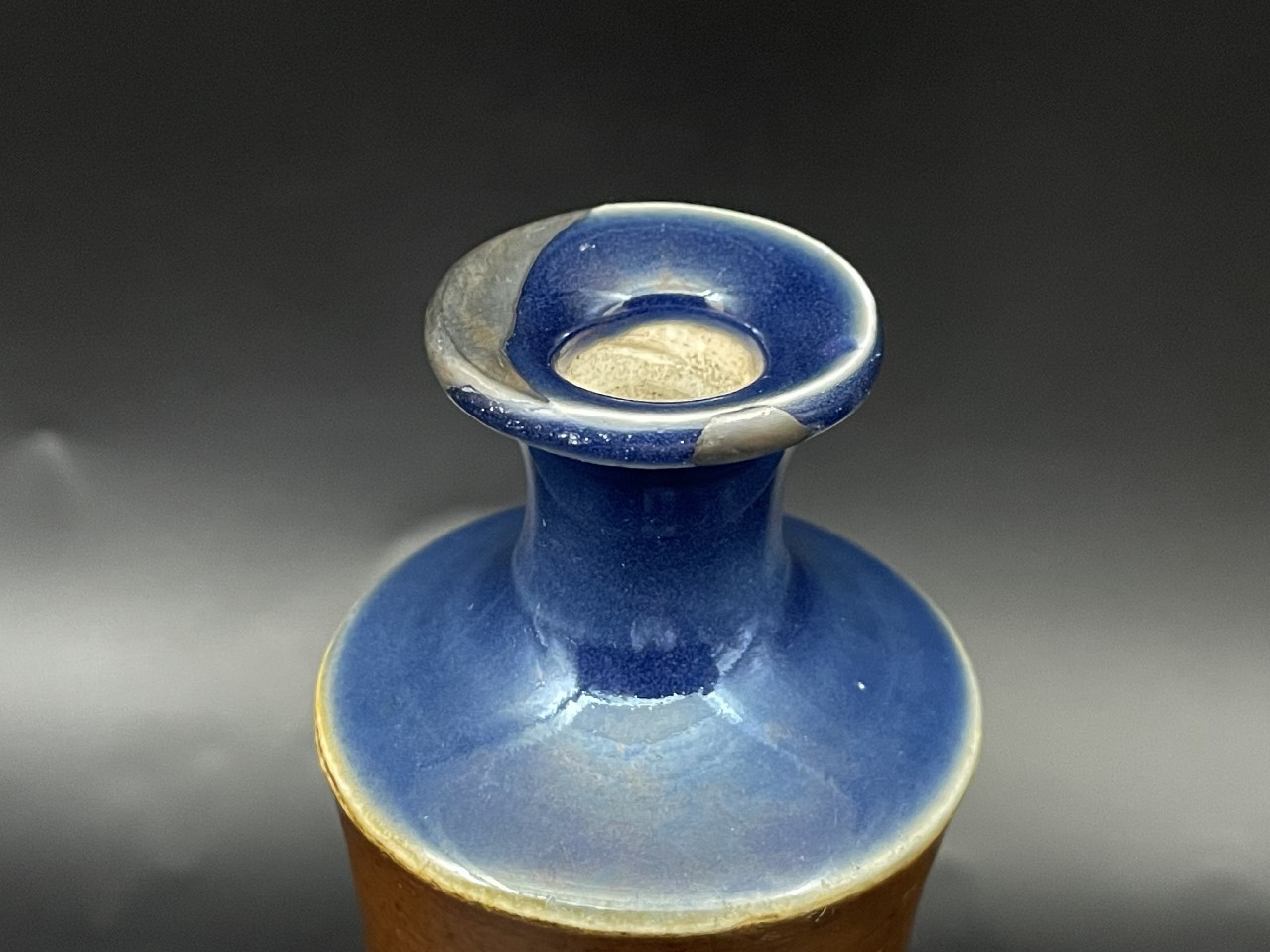 ギャラリー安原 / ご売約 古九谷 銹釉瑠璃 茶筅形徳利