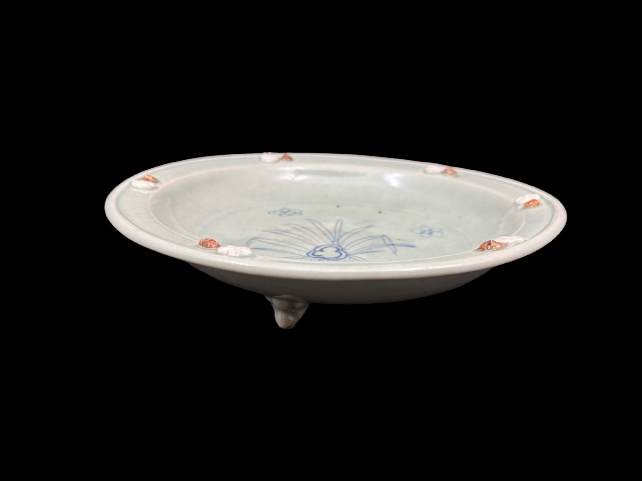 ギャラリー安原 / 初期伊万里 青磁染付 棕櫚文三足大皿