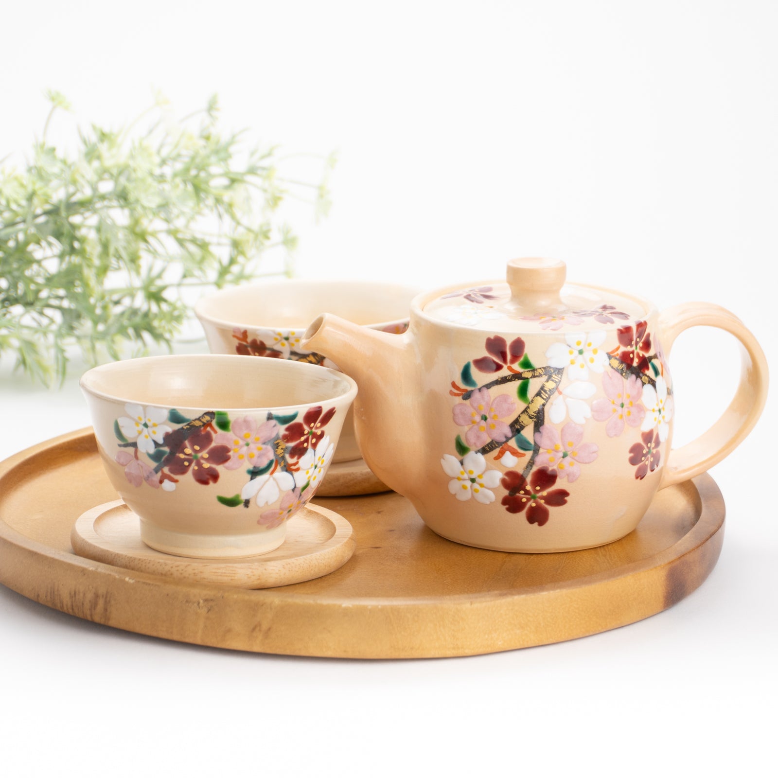 京都 清水焼】急須＆汲出碗セット サクラ 花光山窯｜コトポッター