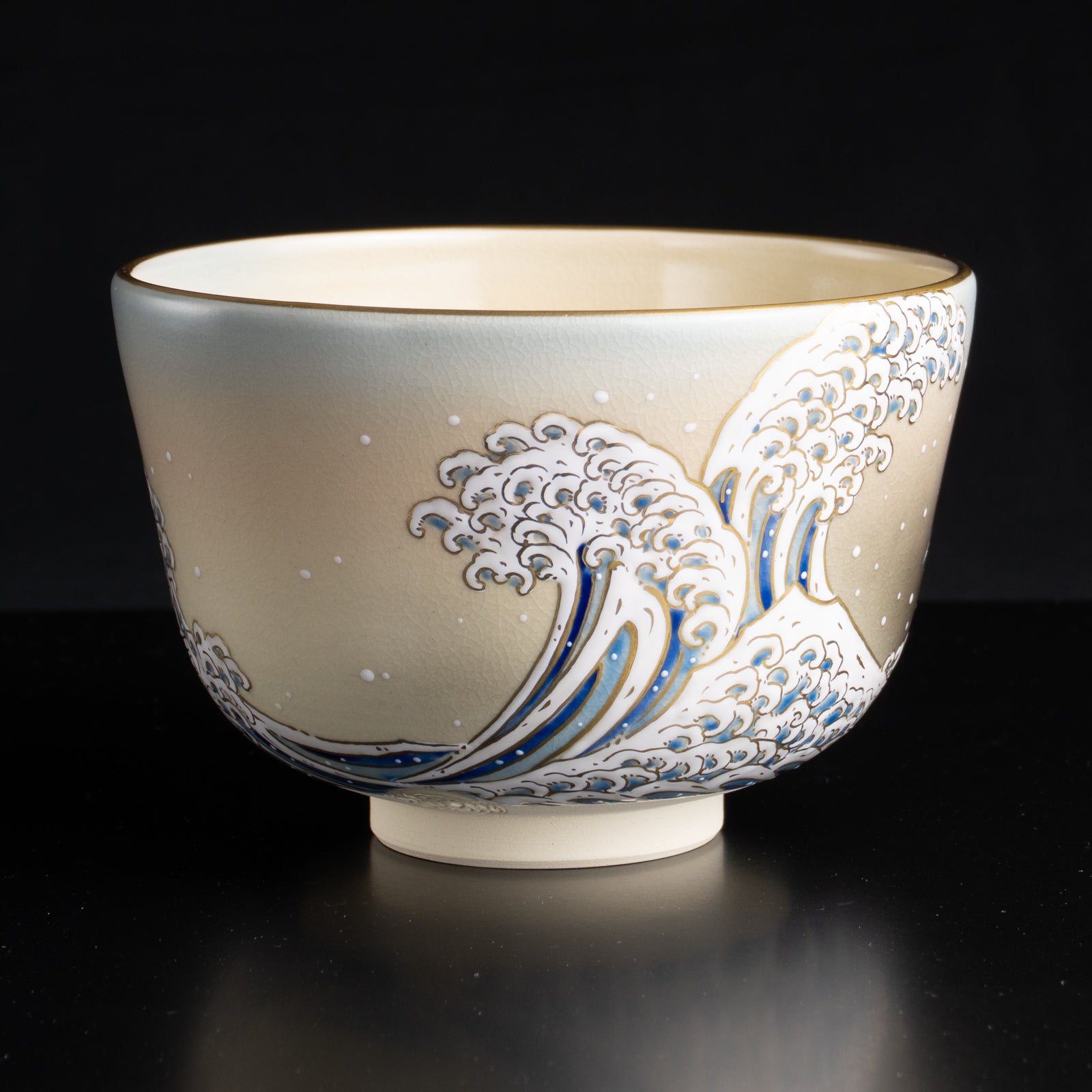 京都 清水焼】抹茶碗 浪裏に富士 善昇｜コトポッター