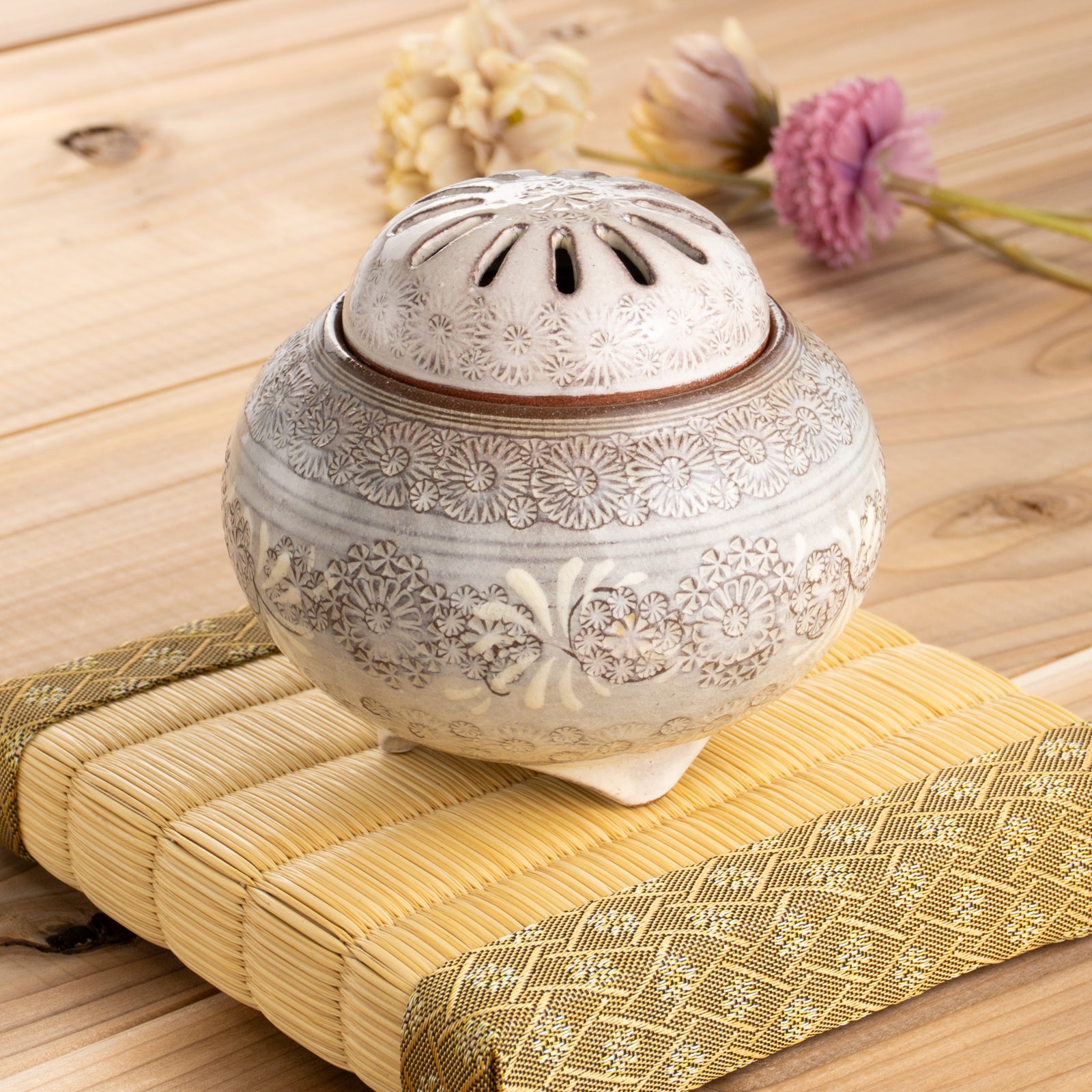 京都 清水焼】香炉 紫三島 陶楽窯｜コトポッター