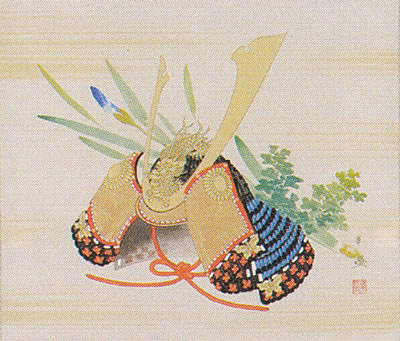 掛け軸 兜 出口華凰 尺八横 【通販】
