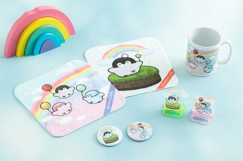 コウペンちゃん 虹がかかるハンドタオル（虹の小島） – コウペンちゃん