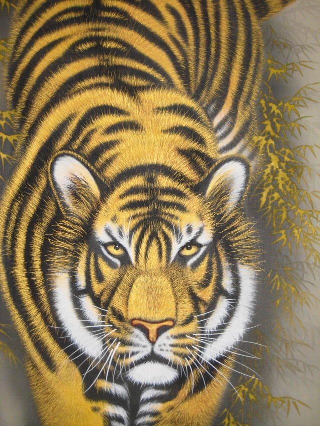 掛け軸 猛虎◇高松石華 (真作・新品)