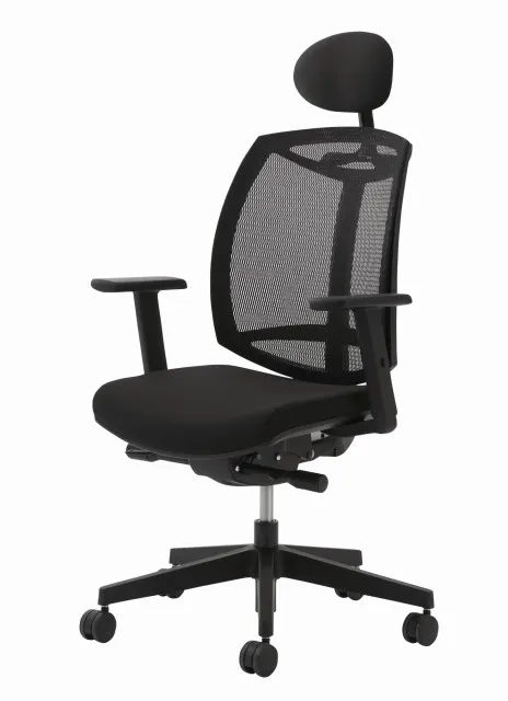 レンタル】オフィスチェア（メッシュ黒）肘付｜コーユーレンティア