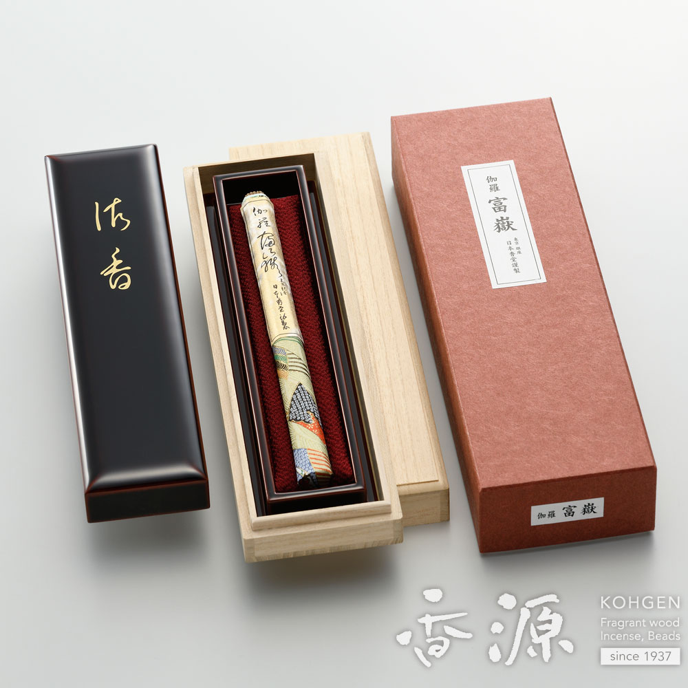 日本香堂 高級 線香 贈答用 ギフト 伽羅富嶽（ふがく） 長寸1把入 塗箱