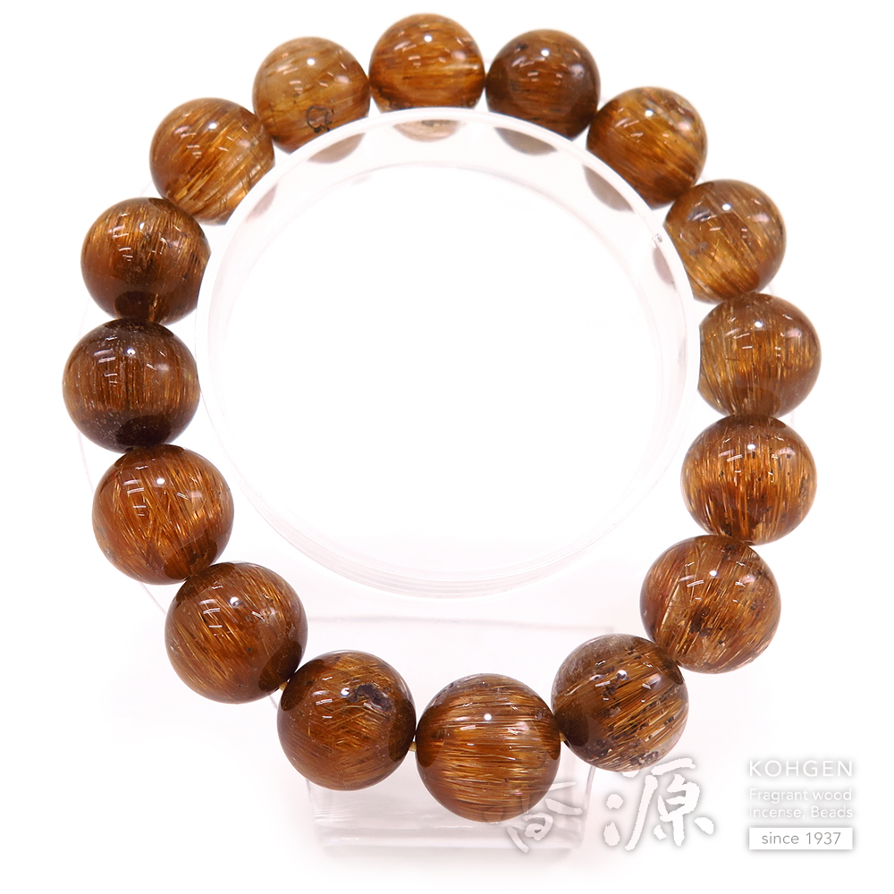 レッドルチルクォーツ 13mm玉 ブレスレット 腕輪念珠 ストレート 限定