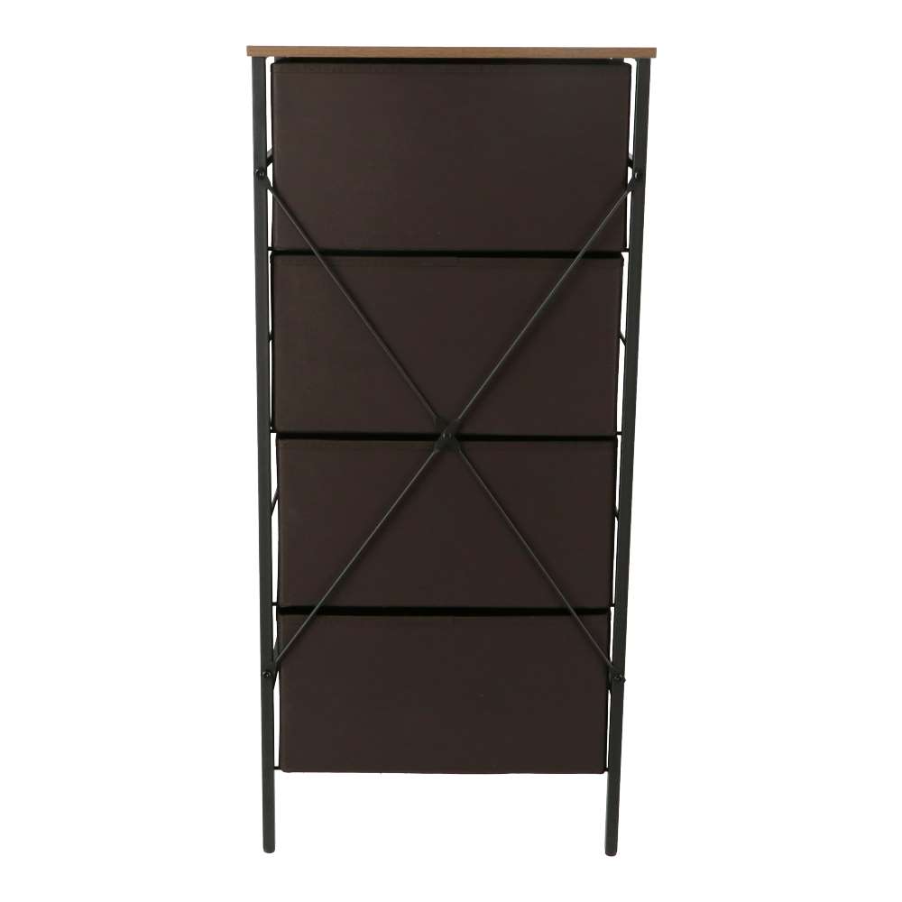 LIFELEX 木目調チェスト4段 DBR／BK 4530－98 ダーク