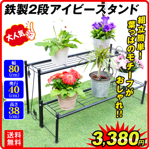 国華園オンラインショップ / 鉄製2段 アイビースタンド 1個 幅80 奥行