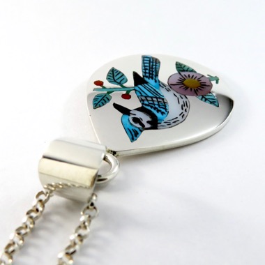 インディアンジュエリー / ズニ族製作のインレイペンダント